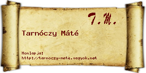 Tarnóczy Máté névjegykártya