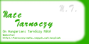 mate tarnoczy business card